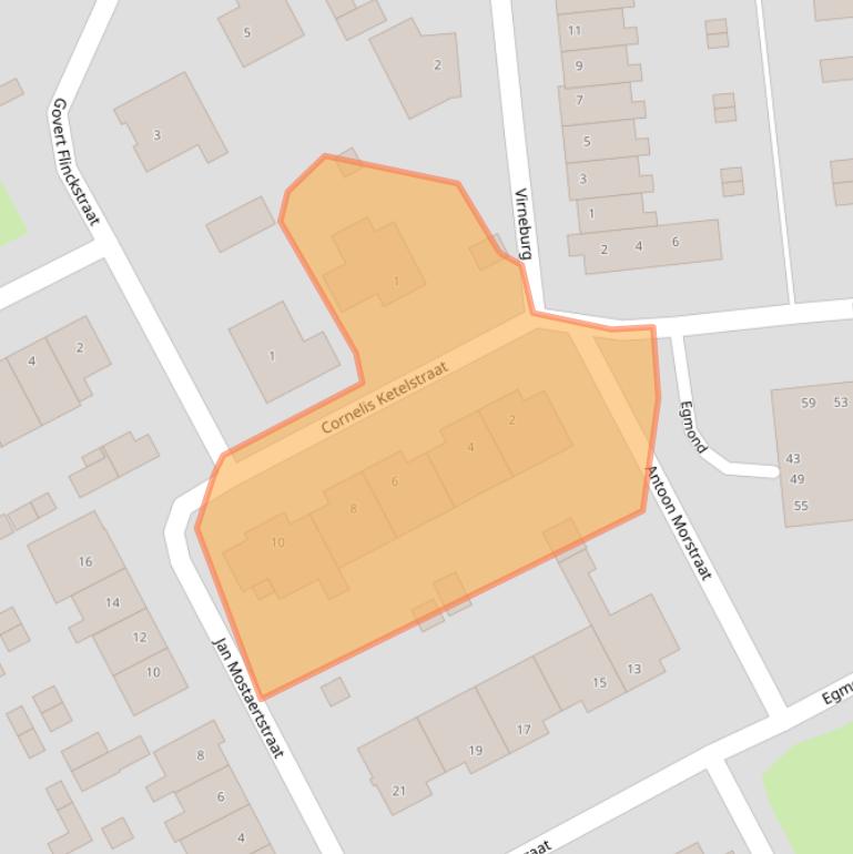 Kaart van postcodegebied 5831TZ.