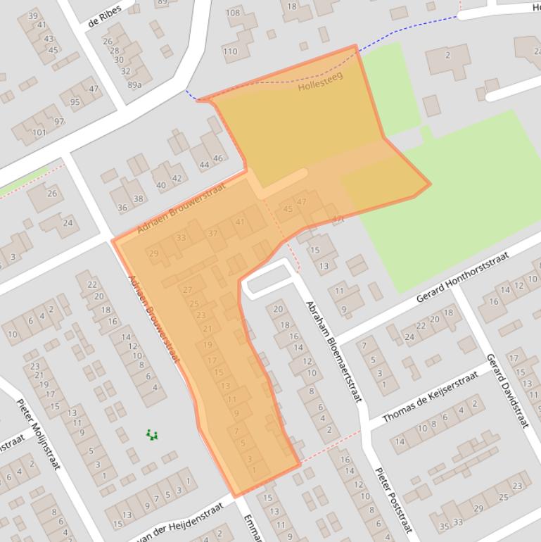 Kaart van postcodegebied 5831VJ.