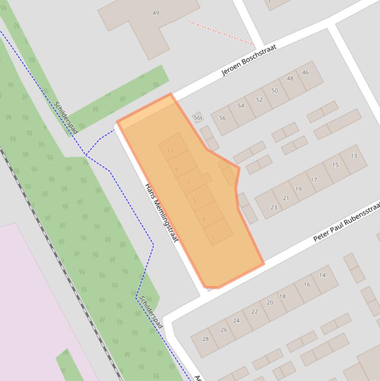 Kaart van postcodegebied 5831VZ.