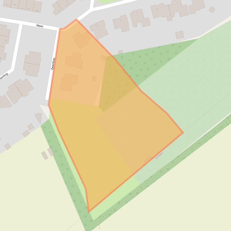 Kaart van postcodegebied 5831WP.