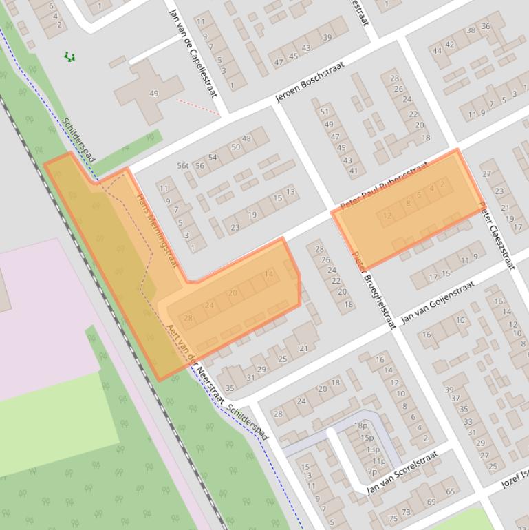 Kaart van postcodegebied 5831XD.