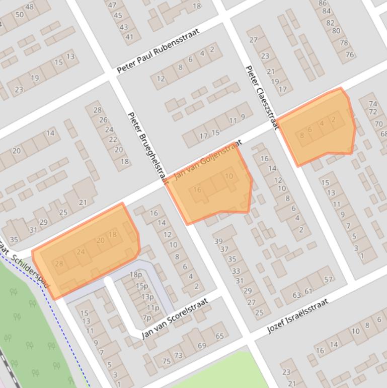 Kaart van postcodegebied 5831XG.