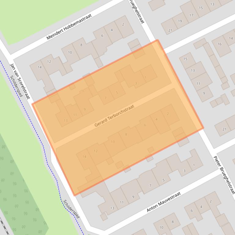 Kaart van postcodegebied 5831XT.