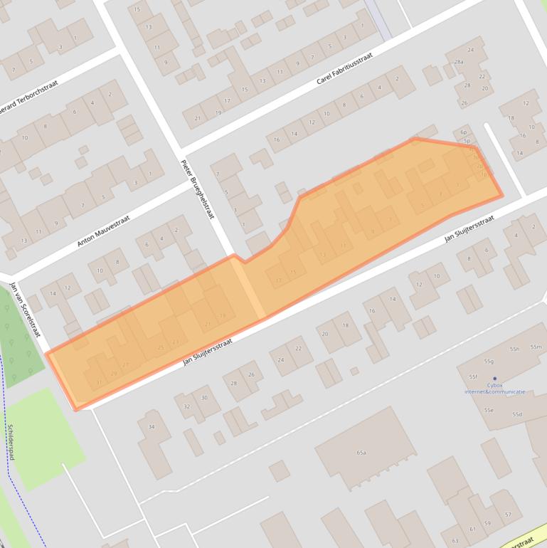 Kaart van postcodegebied 5831XW.