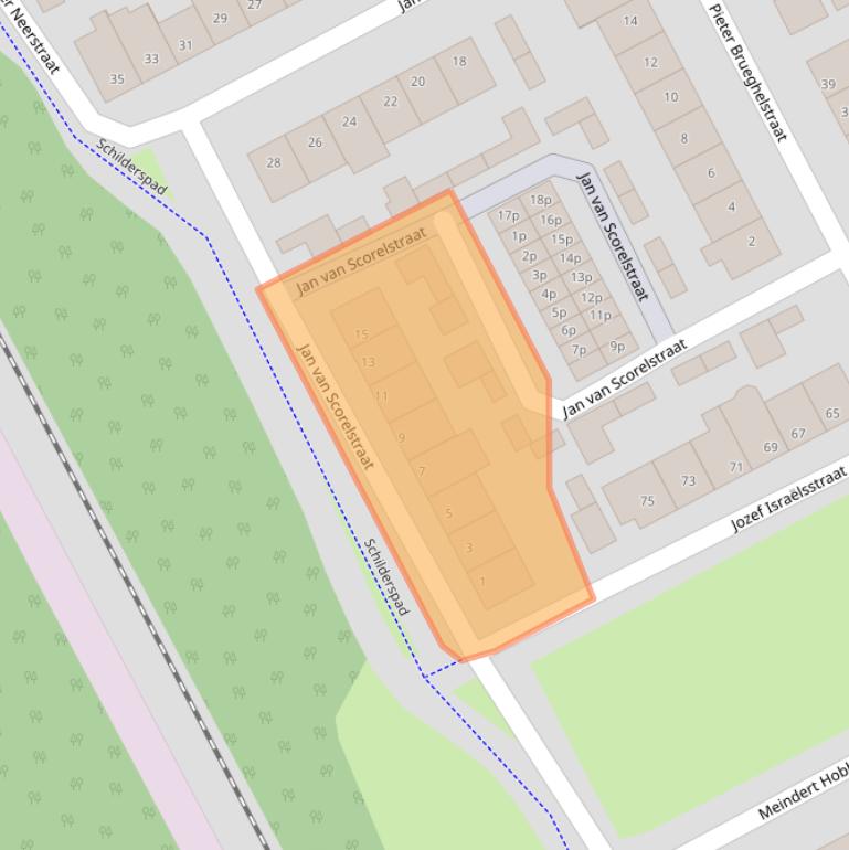 Kaart van postcodegebied 5831XZ.