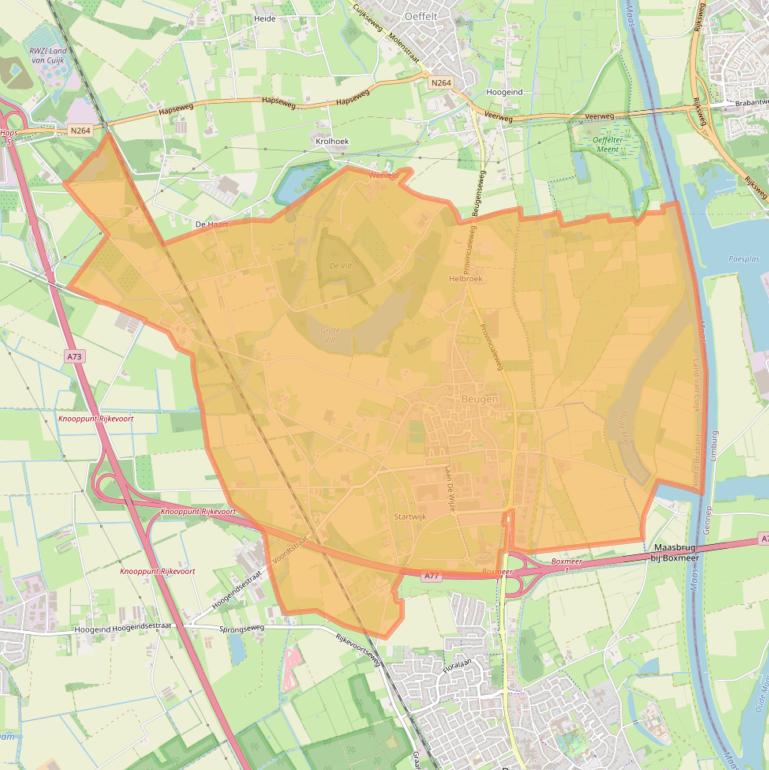 Kaartafbeelding, ingezoomd op postcodegebied 5835.