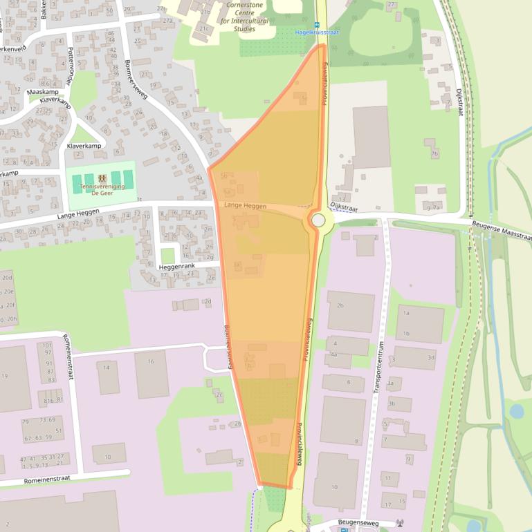 Kaart van postcodegebied 5835AA.
