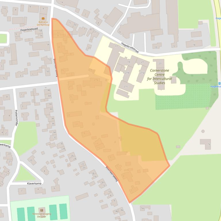 Kaart van postcodegebied 5835AB.