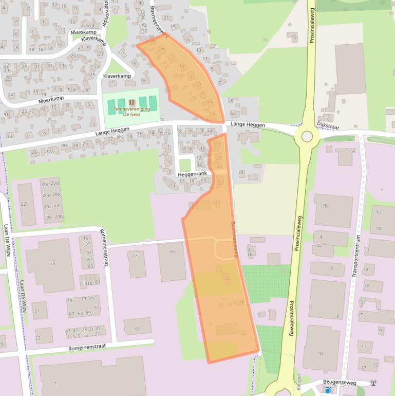 Kaart van postcodegebied 5835AC.