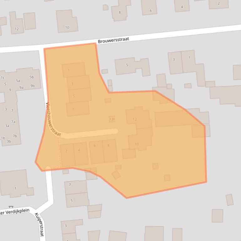 Kaart van postcodegebied 5835AP.