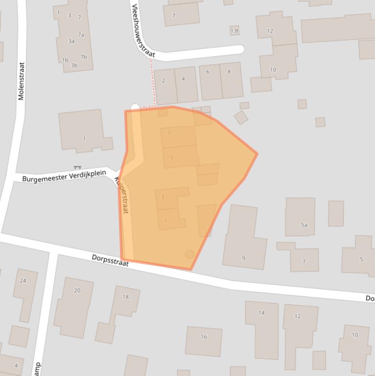 Kaart van postcodegebied 5835AS.