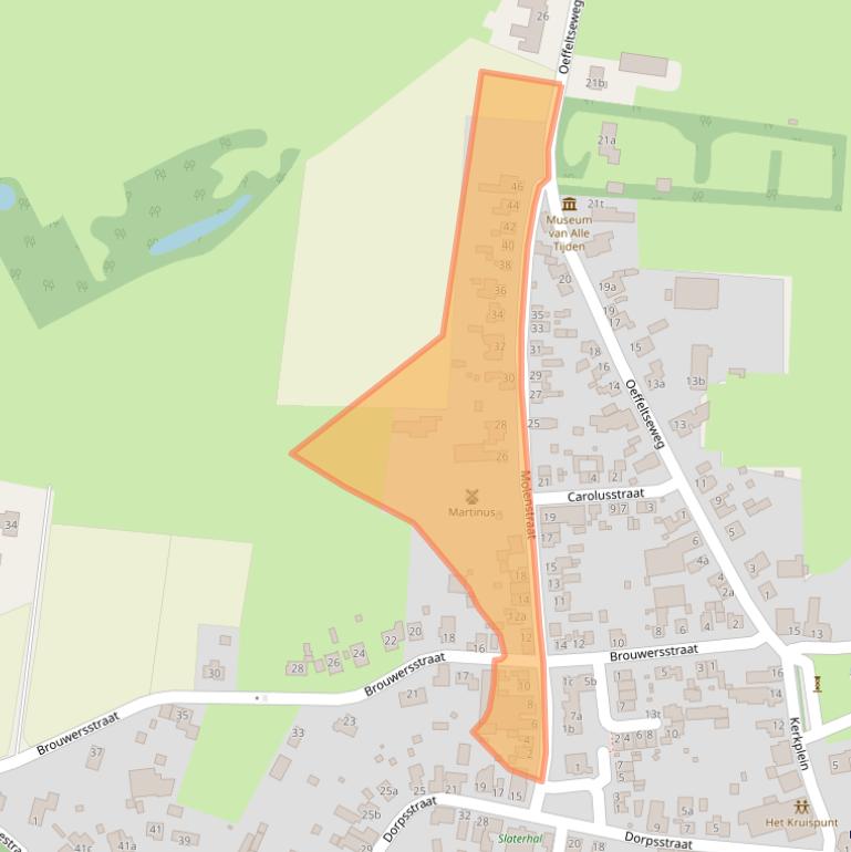 Kaart van postcodegebied 5835AZ.