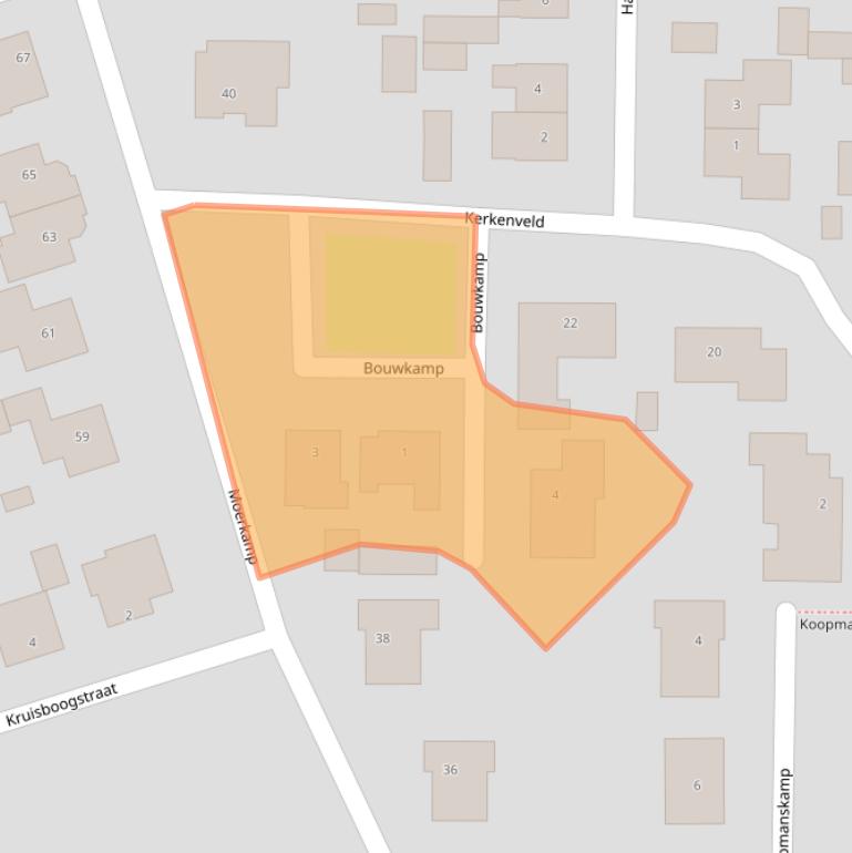 Kaart van postcodegebied 5835BE.