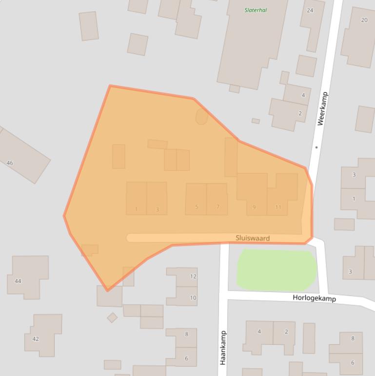 Kaart van postcodegebied 5835BK.