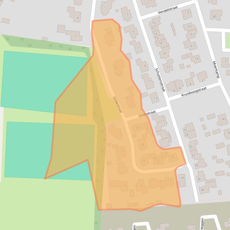 Kaart van postcodegebied 5835BW.
