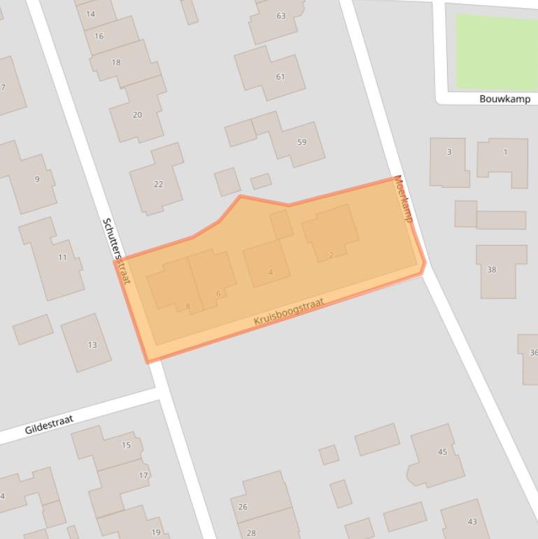 Kaart van postcodegebied 5835BZ.