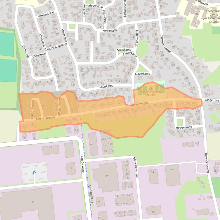 Kaart van postcodegebied 5835CA.