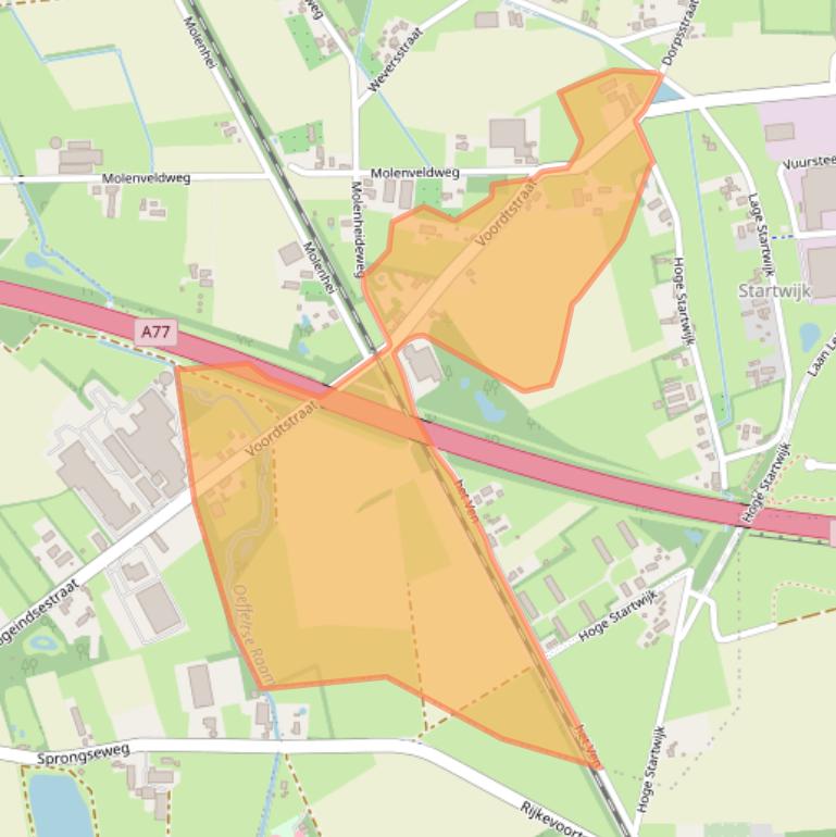 Kaart van postcodegebied 5835CH.