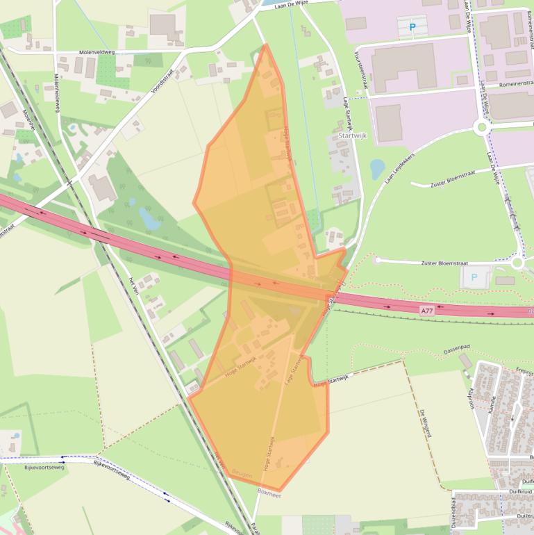 Kaart van postcodegebied 5835CJ.