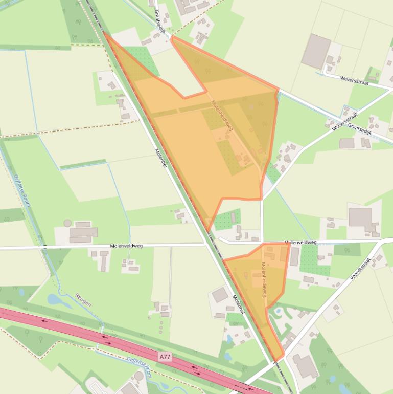 Kaart van postcodegebied 5835CL.