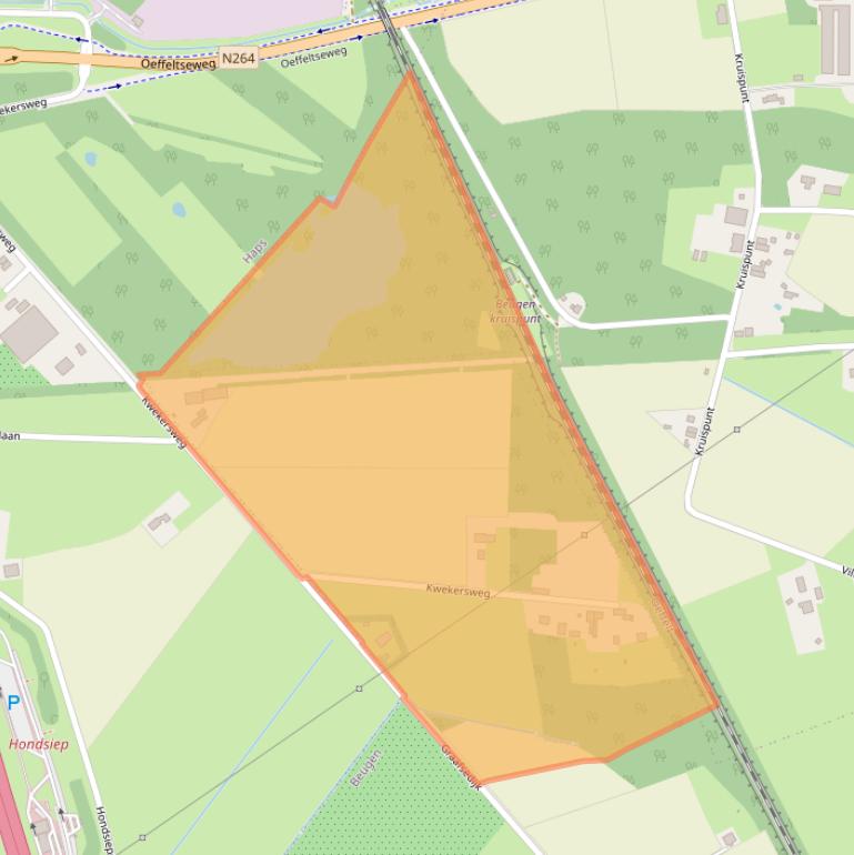 Kaart van postcodegebied 5835DA.