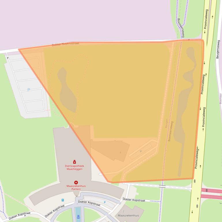 Kaart van postcodegebied 5835DT.