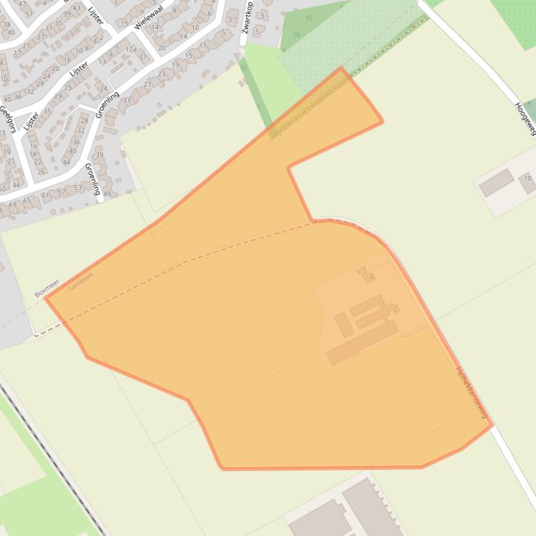 Kaart van postcodegebied 5836AL.