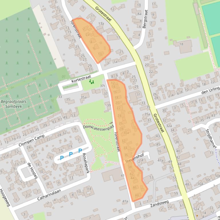 Kaart van postcodegebied 5836AM.