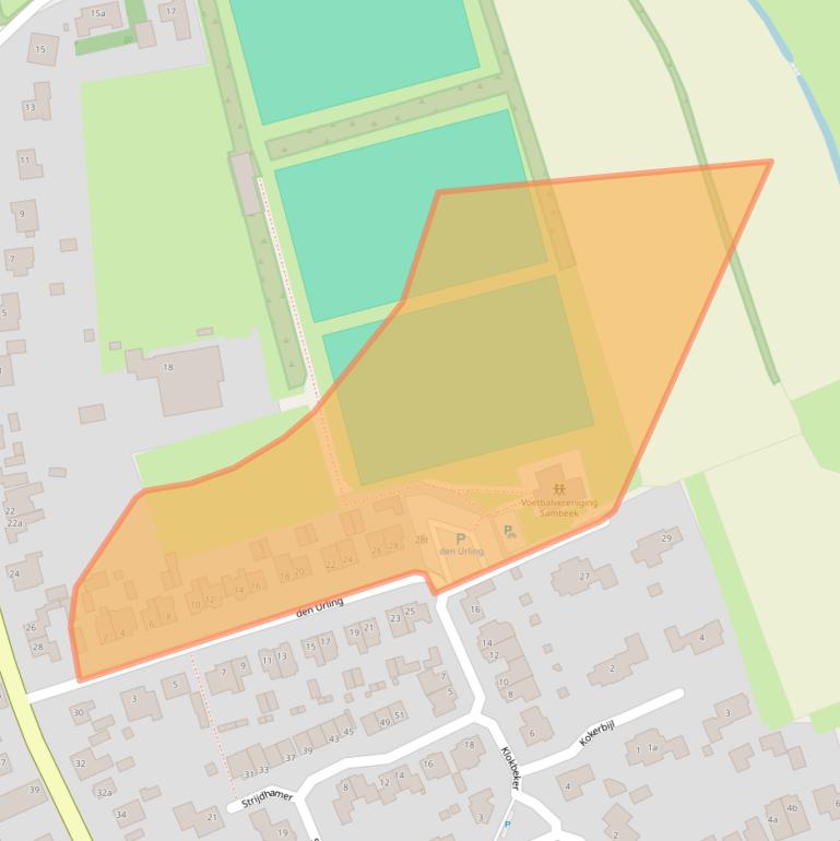 Kaart van postcodegebied 5836AT.