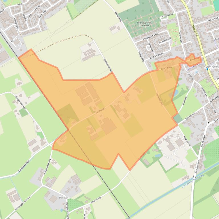 Kaart van postcodegebied 5836AV.