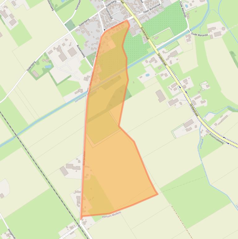 Kaart van postcodegebied 5836AZ.