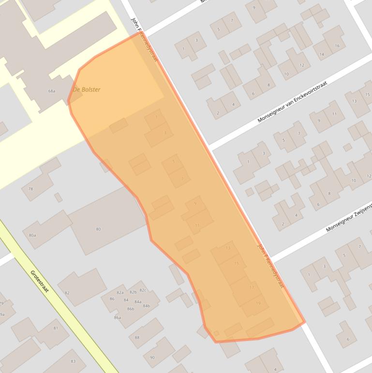 Kaart van postcodegebied 5836BP.