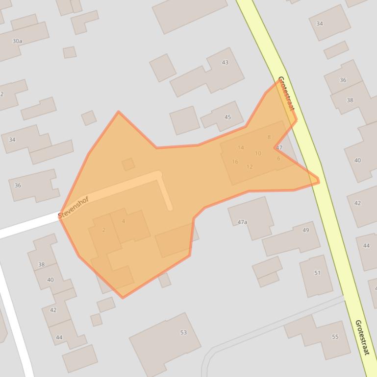 Kaart van postcodegebied 5836DA.