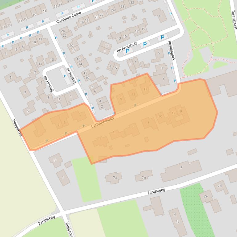 Kaart van postcodegebied 5836EA.