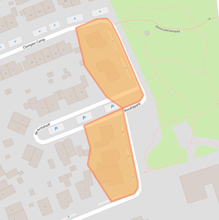 Kaart van postcodegebied 5836ED.