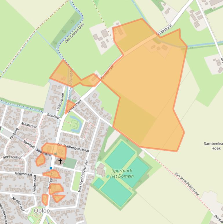 Kaart van postcodegebied 5841AA.