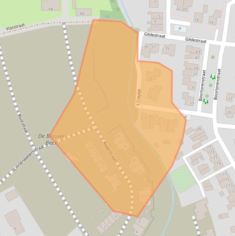 Kaart van postcodegebied 5841AX.