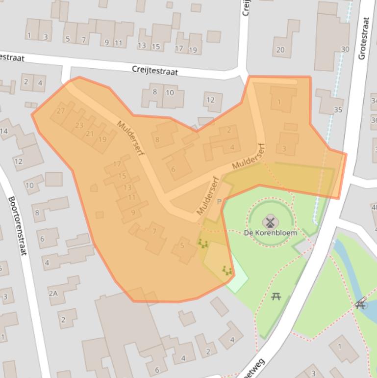 Kaart van postcodegebied 5841AZ.