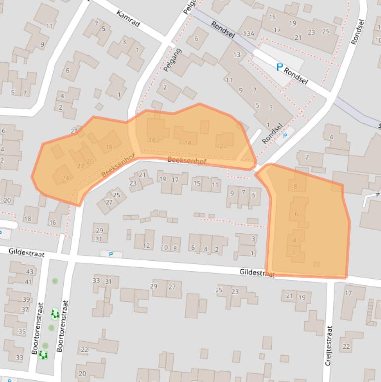 Kaart van postcodegebied 5841BB.