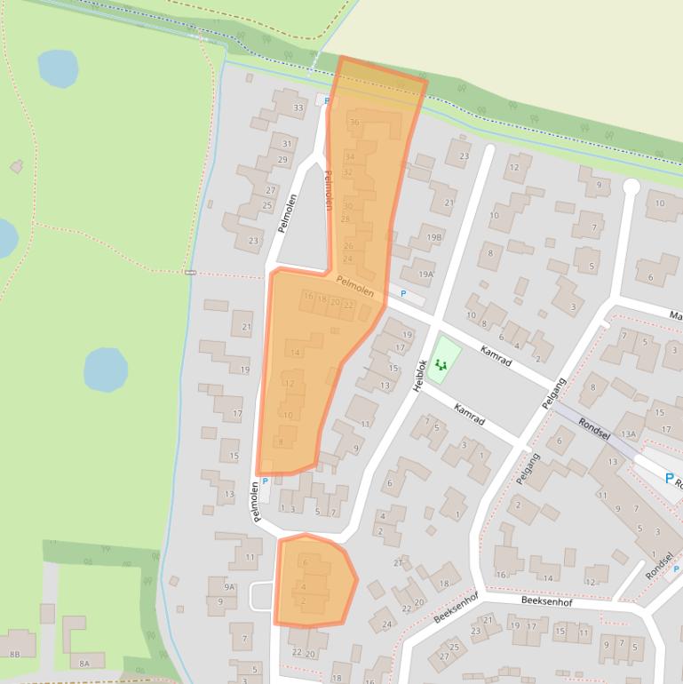 Kaart van postcodegebied 5841BD.