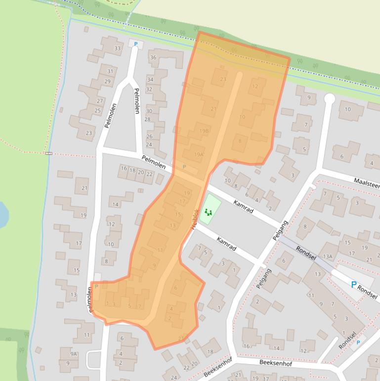 Kaart van postcodegebied 5841BG.