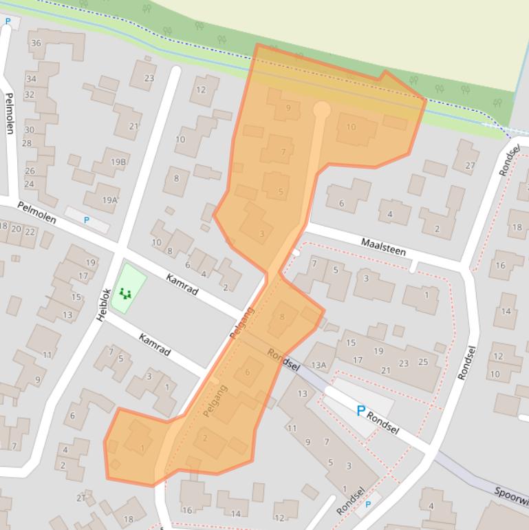 Kaart van postcodegebied 5841BJ.