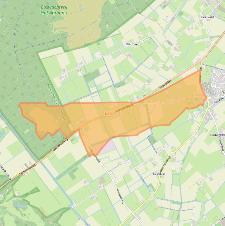 Kaart van postcodegebied 5841CD.