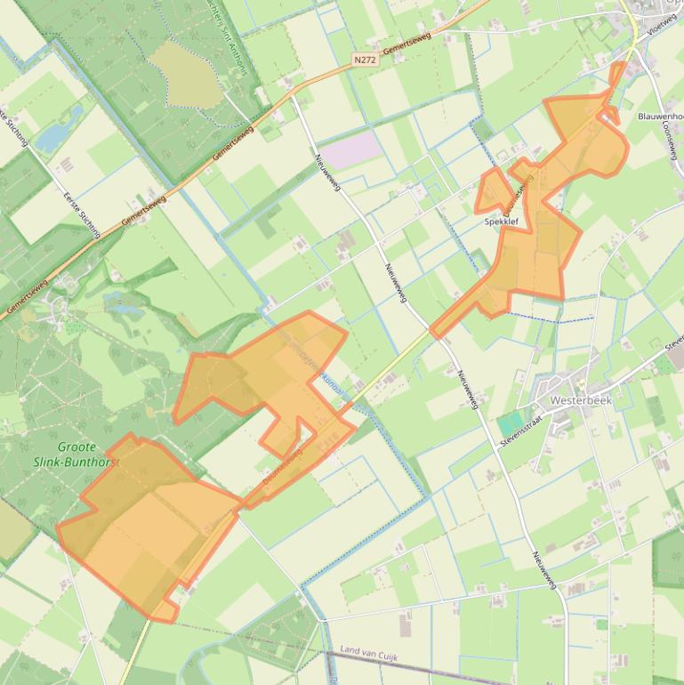 Kaart van postcodegebied 5841CJ.