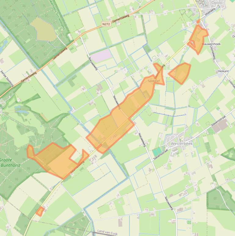 Kaart van postcodegebied 5841CK.