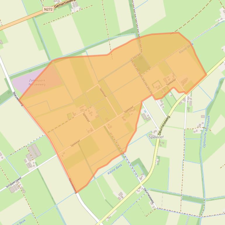 Kaart van postcodegebied 5841CM.