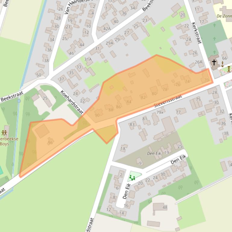 Kaart van postcodegebied 5843AD.