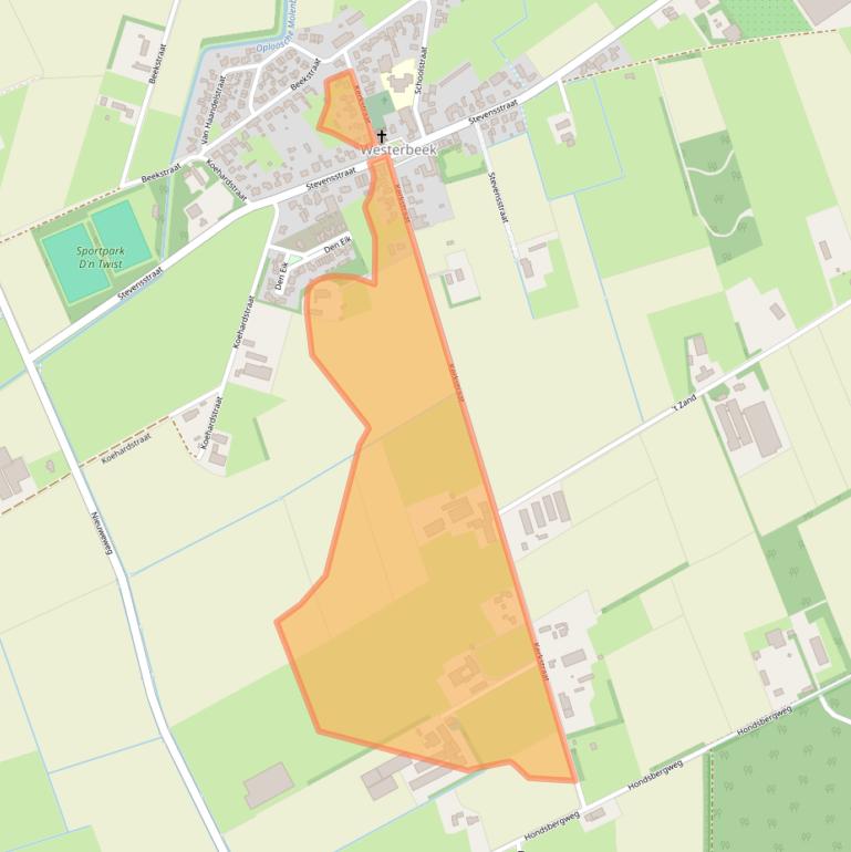 Kaart van postcodegebied 5843AP.