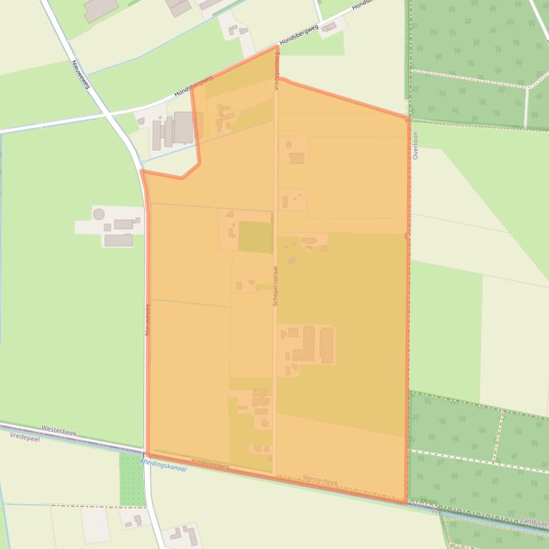 Kaart van postcodegebied 5843AR.