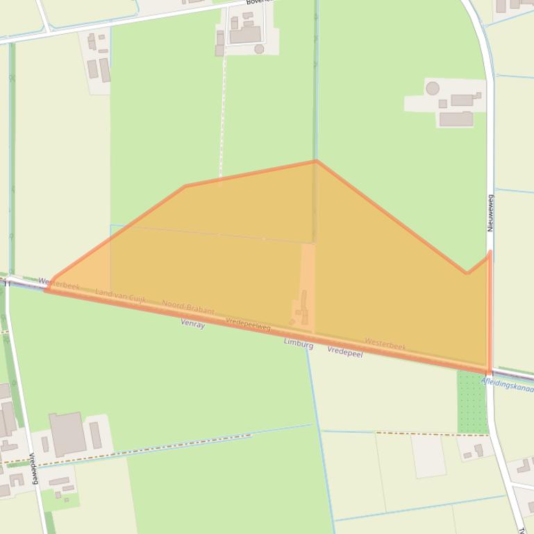 Kaart van postcodegebied 5843BA.